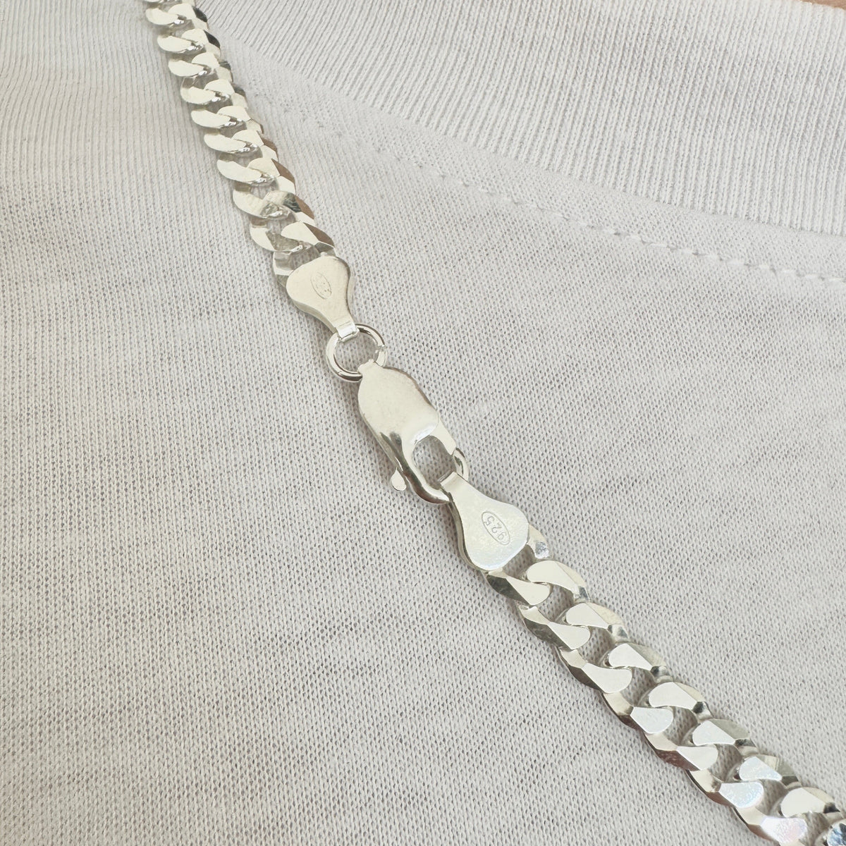 925 Sterling Silver Mens 6.5mm Curb Chain