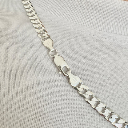 925 Sterling Silver Mens 6.5mm Curb Chain
