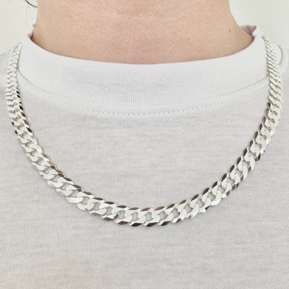 925 Sterling Silver Mens 8mm Heavy Curb Chain