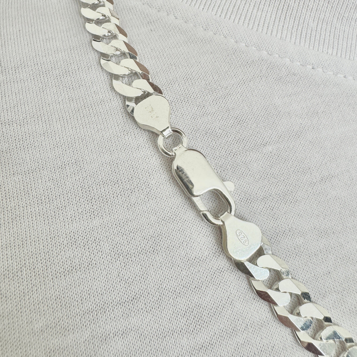 925 Sterling Silver Mens 8mm Heavy Curb Chain