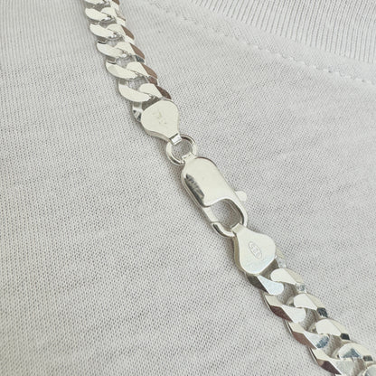 925 Sterling Silver Mens 8mm Heavy Curb Chain