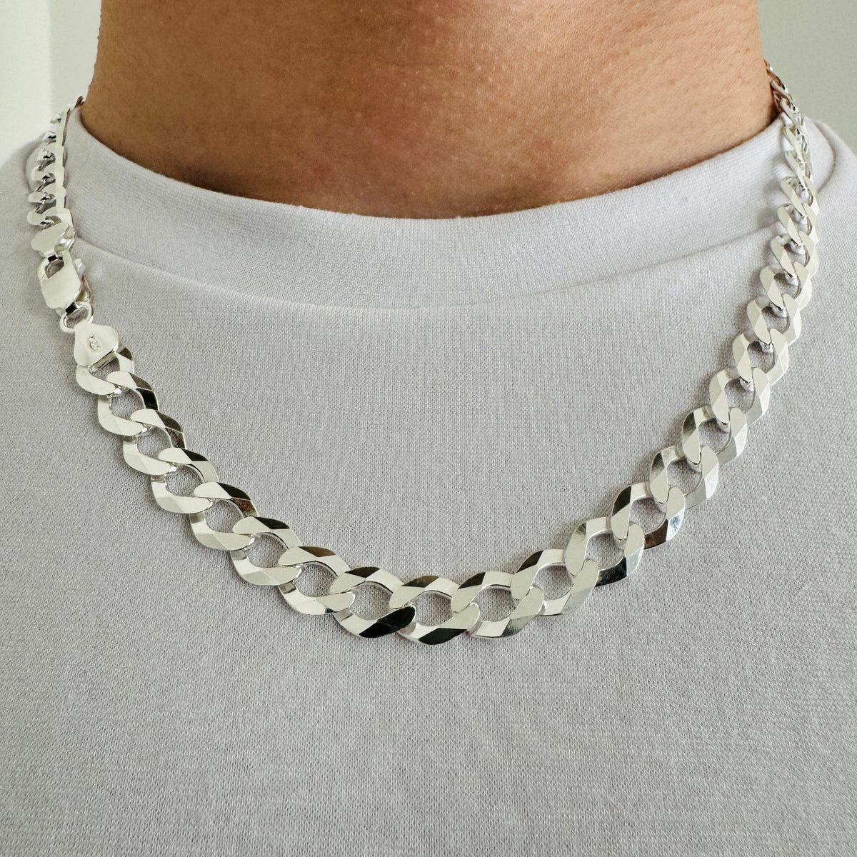 Curb Link Sterling Silver Necklaces & Pendants For Men Heavy Sterling Silver 9mm Curb Chain Necklace - Solid 925 Silver, 20 To 30 Lengths Chaine En Argent Pour Homme Curb Link Sterling Silver Necklaces & Pendants For Men Heavy Sterling Silver 9mm Curb Chain Necklace - Solid 925 Silver, 20 To 30 Lengths Chaine En Argent Pour Homme