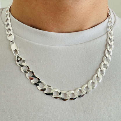 925 Sterling Silver Mens 10mm Curb Chain