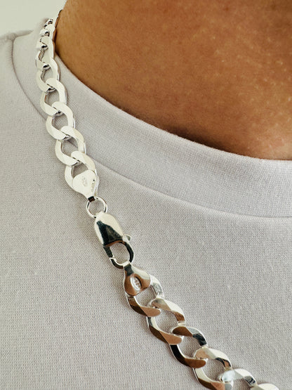 925 Sterling Silver Mens 10mm Curb Chain