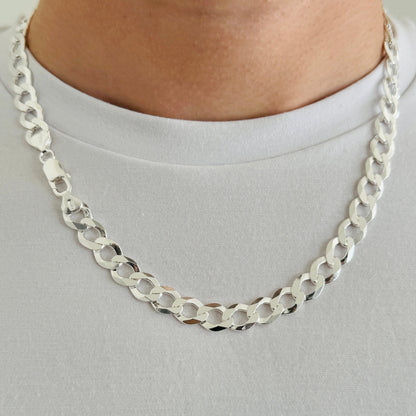 925 Sterling Silver Mens 10mm Curb Chain