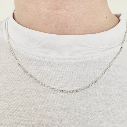925 Sterling Silver 1.5mm Fine Figaro Chain