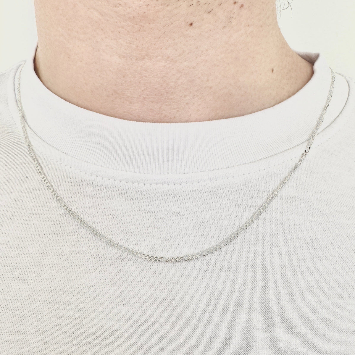 925 Sterling Silver 1.5mm Fine Figaro Chain