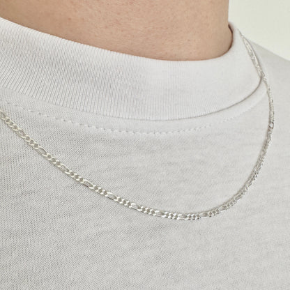 925 Sterling Silver 1.5mm Fine Figaro Chain