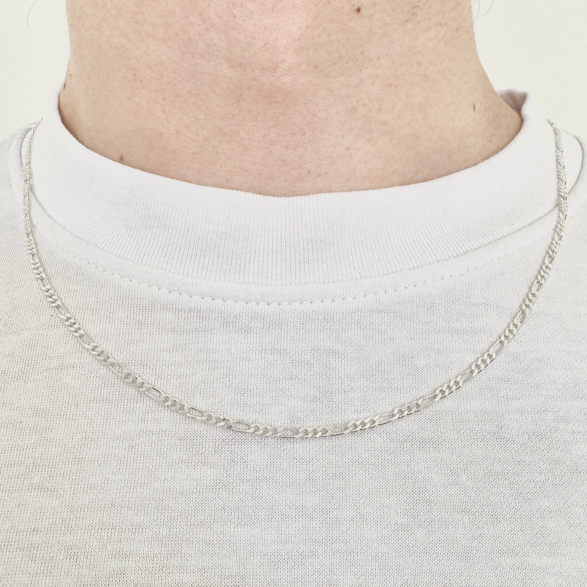 925 Sterling Silver 2mm Fine Figaro Chain