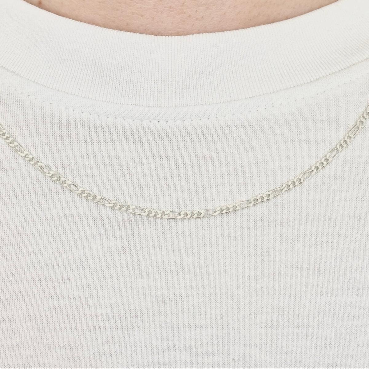 925 Sterling Silver 2mm Fine Figaro Chain