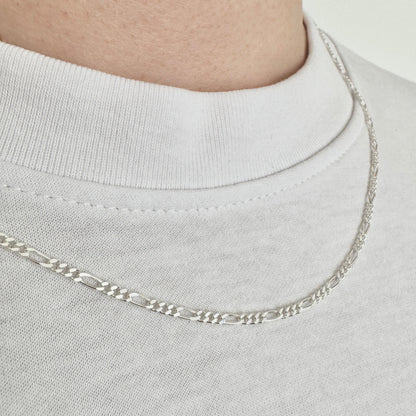 925 Sterling Silver 2mm Fine Figaro Chain