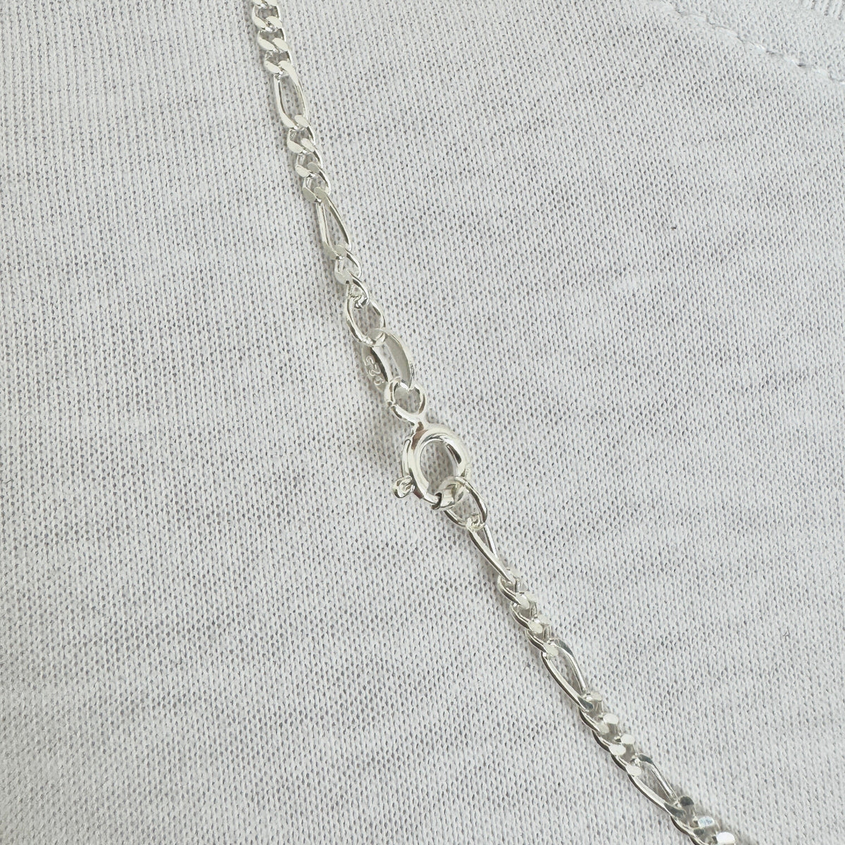 925 Sterling Silver 2mm Fine Figaro Chain