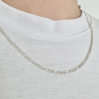 925 Sterling Silver 3mm Fine Figaro Chain
