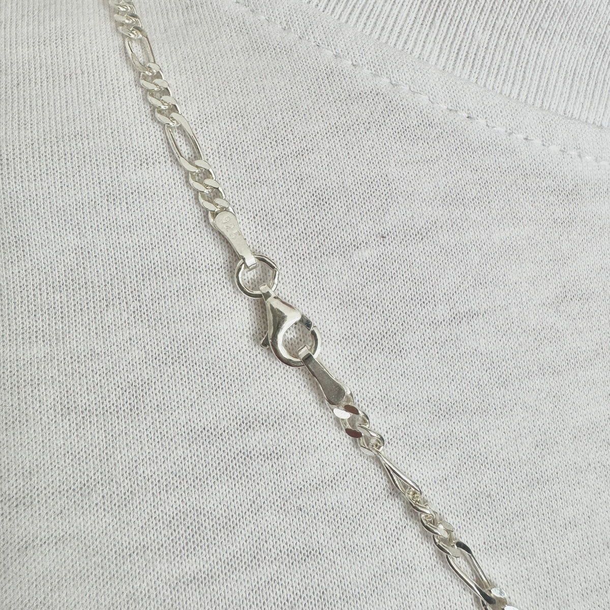925 Sterling Silver 3mm Fine Figaro Chain