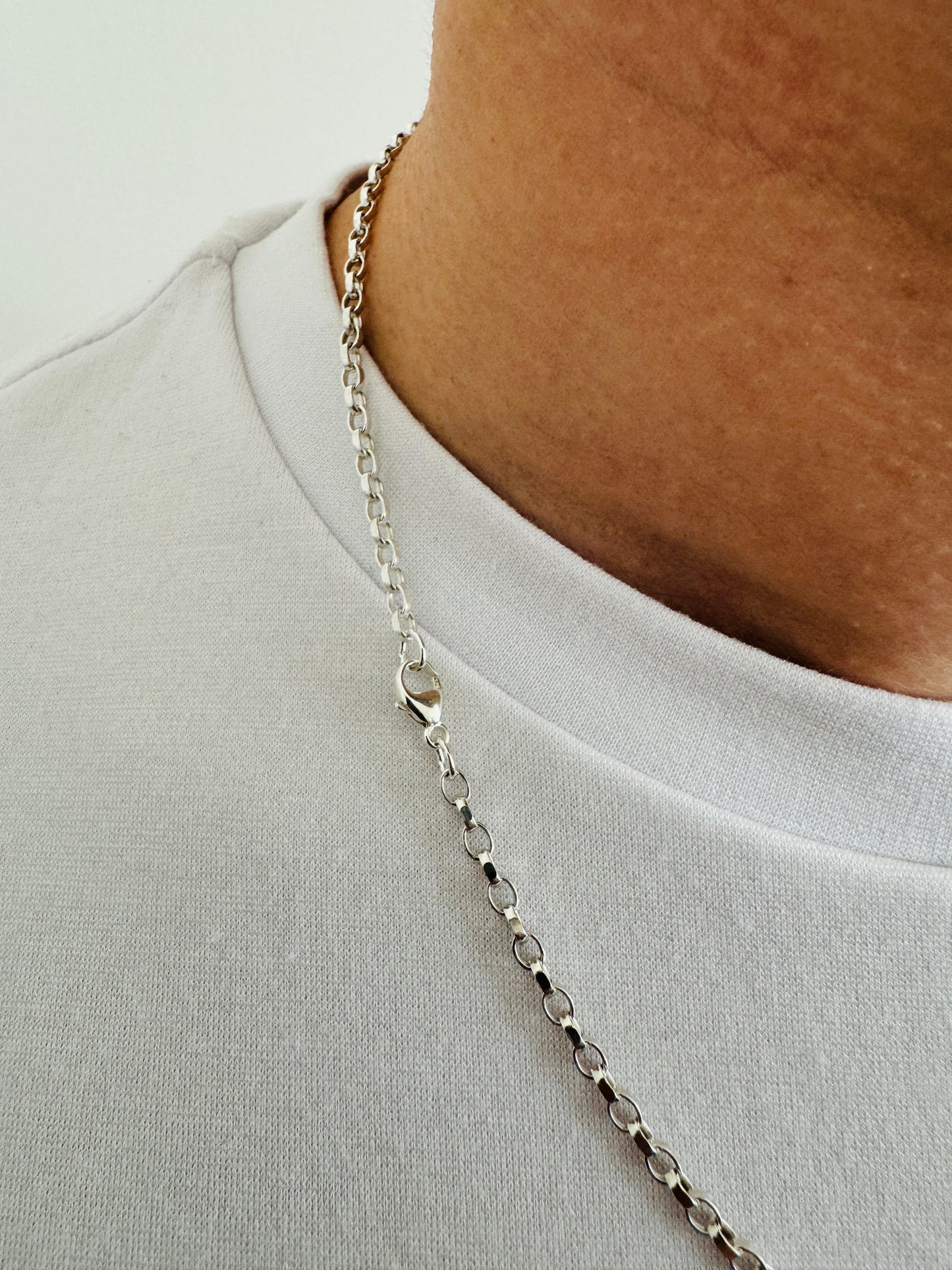 925 Sterling Silver 2.5mm Oval Rolo Belcher Chain