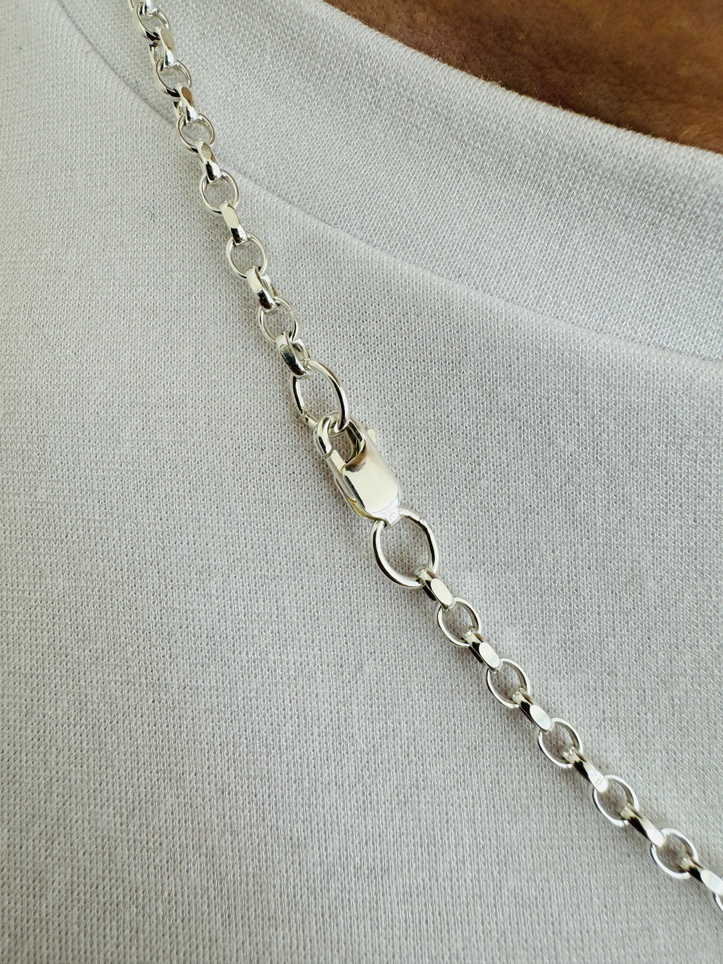 925 Sterling Silver 3.5mm Oval Rolo Belcher Chain