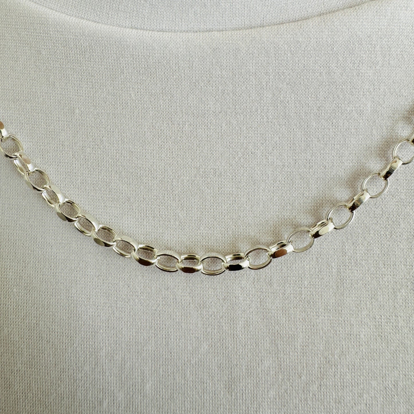 925 Sterling Silver 4.5mm Oval Rolo Belcher Chain