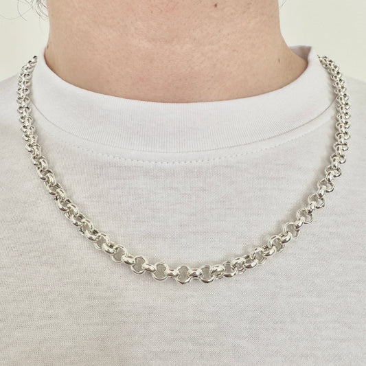 925 Sterling Silver 6mm Round Belcher Chain