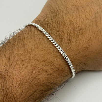 925 Sterling Silver 3mm Miami Cuban Bracelet 8 Inch