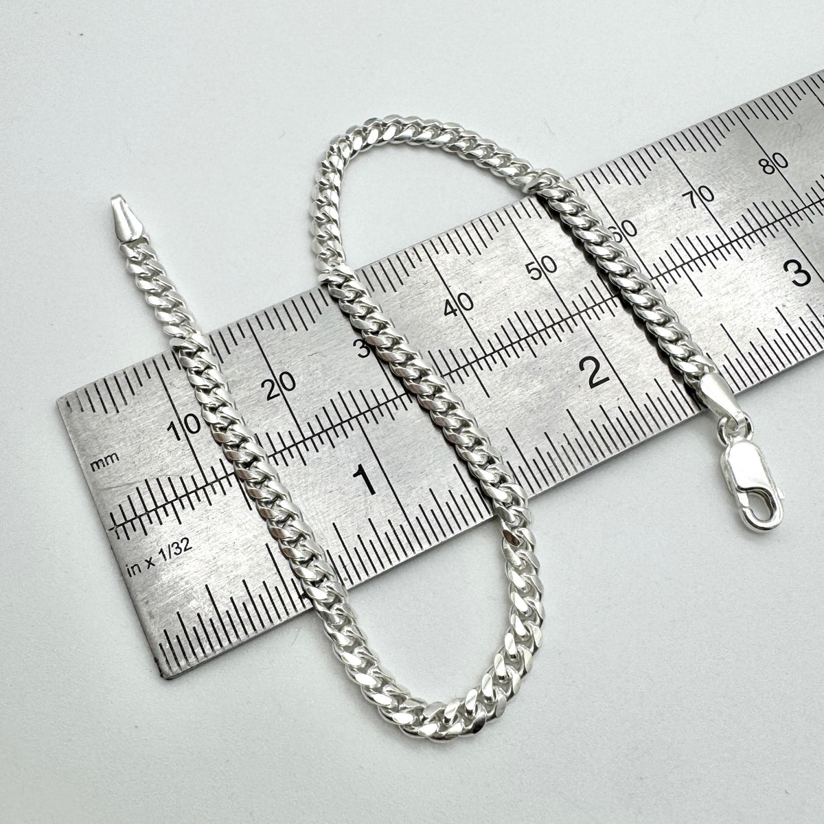 925 Sterling Silver 3mm Miami Cuban Bracelet 8 Inch