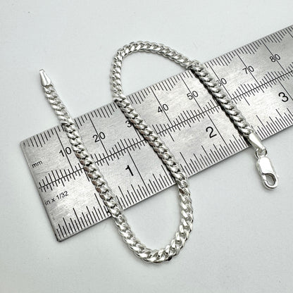 925 Sterling Silver 3mm Miami Cuban Bracelet 8 Inch