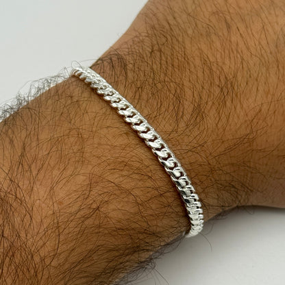 925 Sterling Silver 5mm Miami Cuban Bracelet 8 Inch
