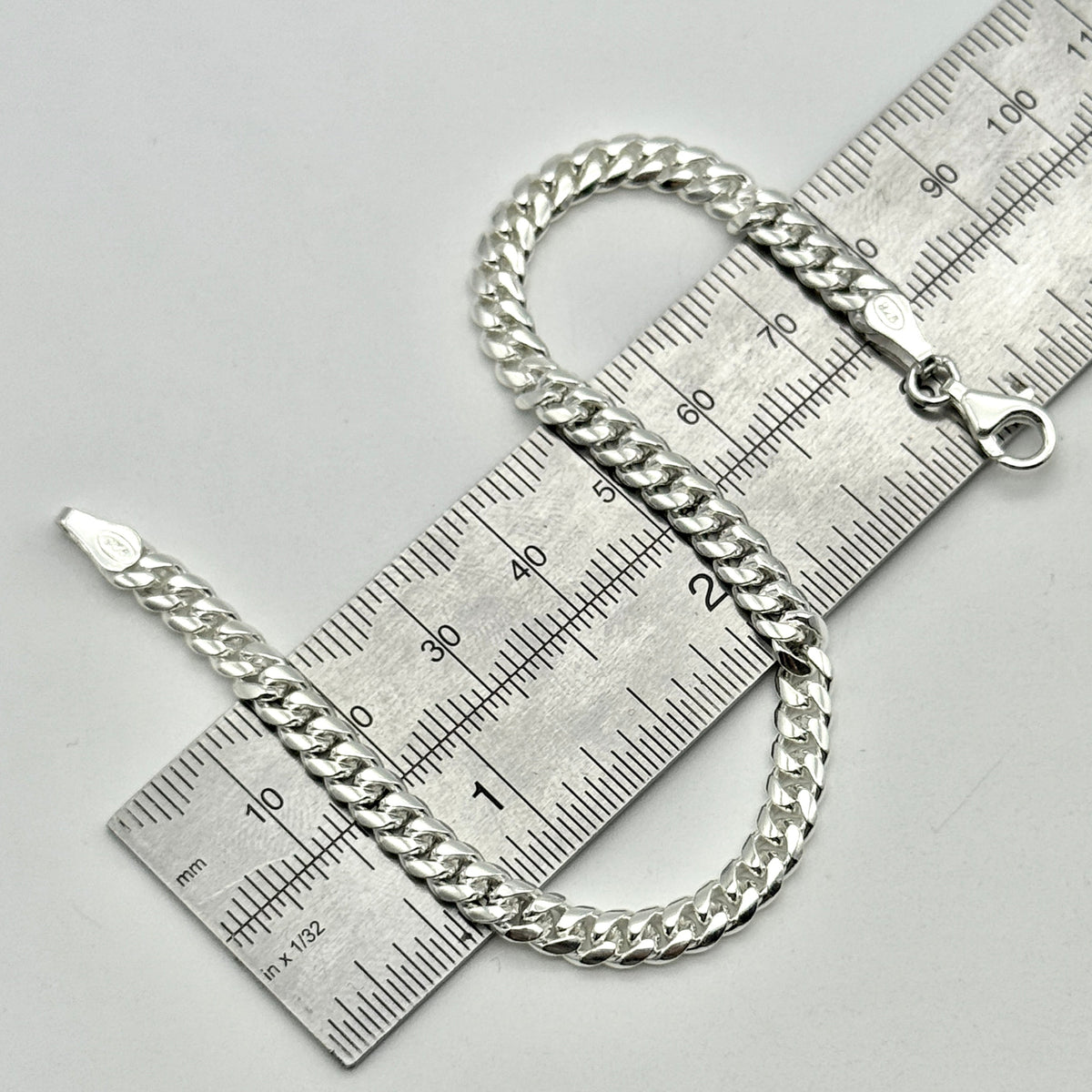 925 Sterling Silver 5mm Miami Cuban Bracelet 8 Inch