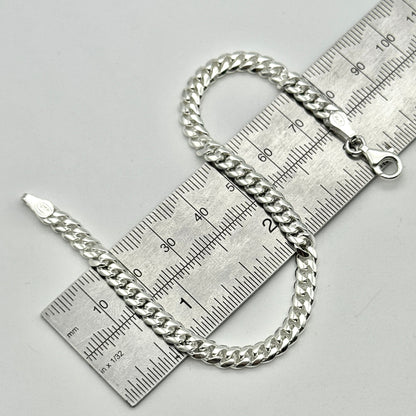 925 Sterling Silver 5mm Miami Cuban Bracelet 8 Inch