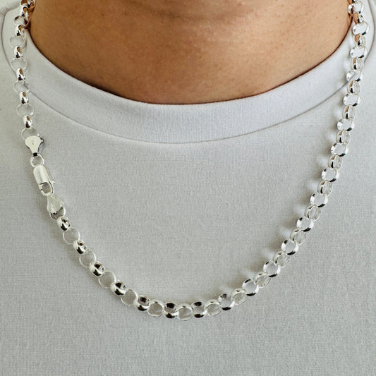 925 Sterling Silver 7mm Round Belcher Chain