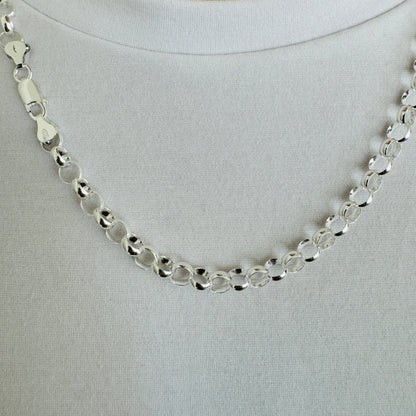 925 Sterling Silver 7mm Round Belcher Chain