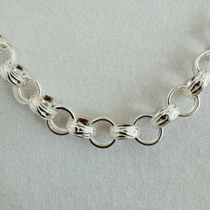 925 Sterling Silver 12mm Round Belcher Chain