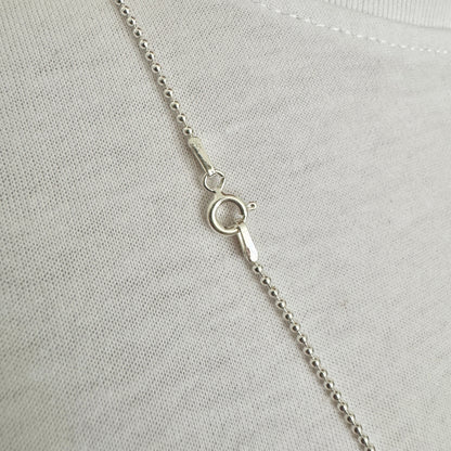 925 Sterling Silver 1mm Fine Full Beaded Military Chain