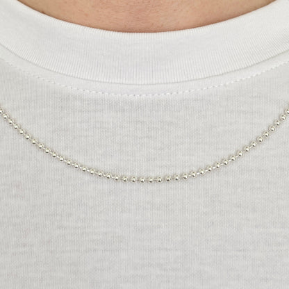 925 Sterling Silver 2.5mm Full Beaded Military Chain
