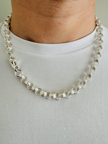 925 Sterling Silver 10mm Round Belcher Chain