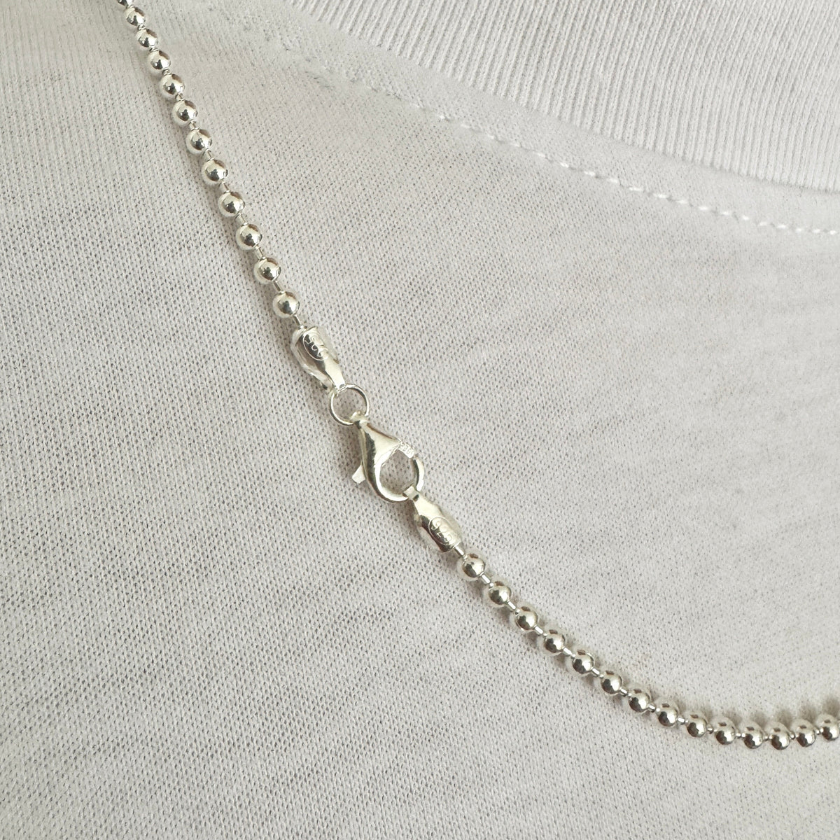 925 Sterling Silver 2.5mm Full Beaded Military Chain
