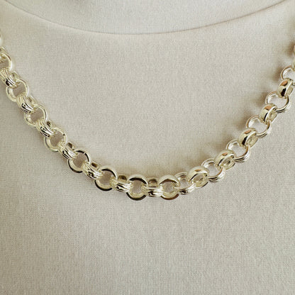 925 Sterling Silver 8mm Round Engraved Belcher Chain