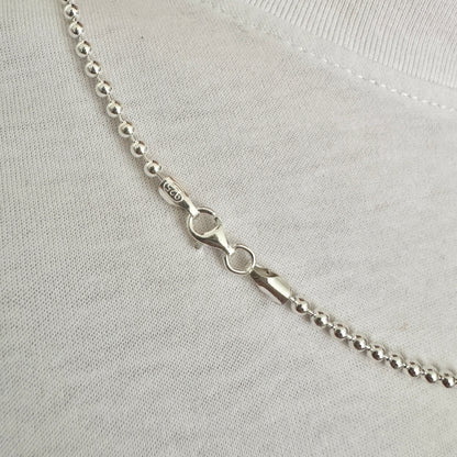 925 Sterling Silver 3mm Full Beaded Military Chain