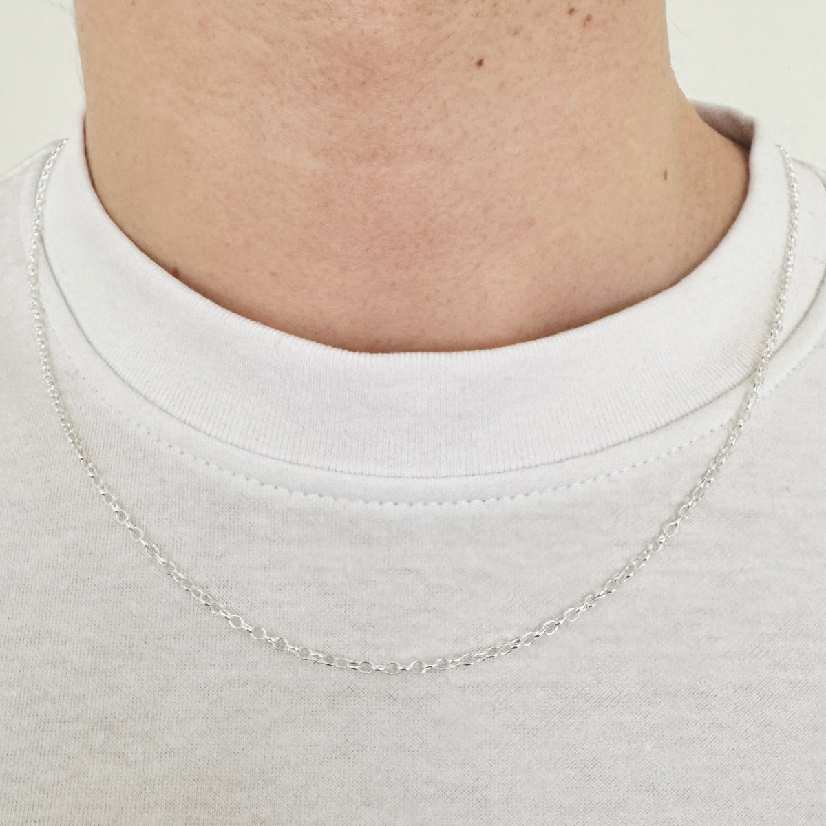 925 Sterling Silver 2mm Fine Oval Belcher Chain