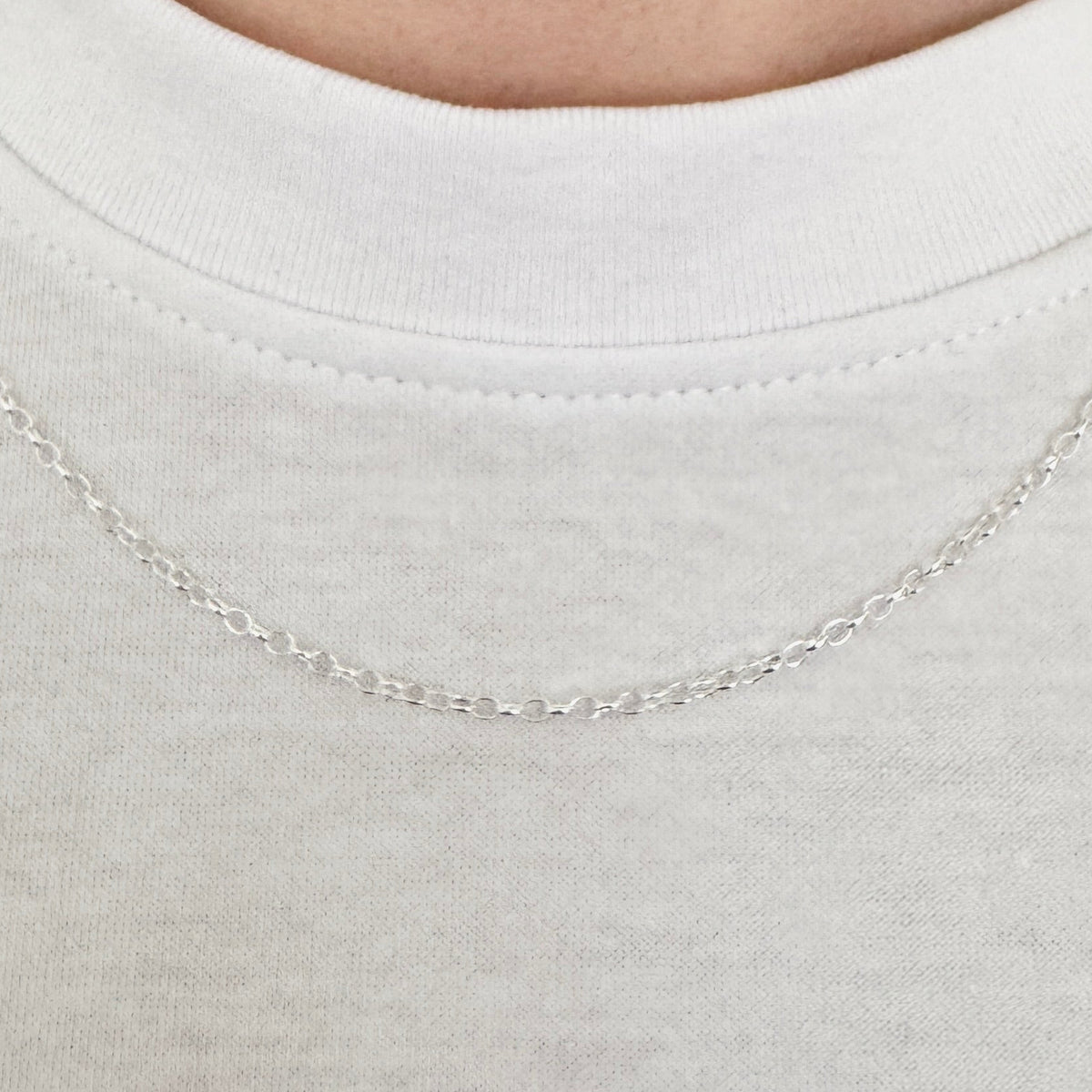 925 Sterling Silver 2mm Fine Oval Belcher Chain