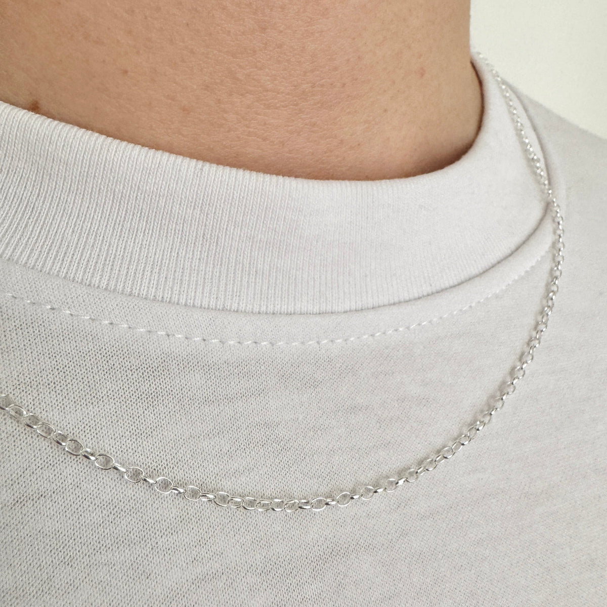925 Sterling Silver 2mm Fine Oval Belcher Chain