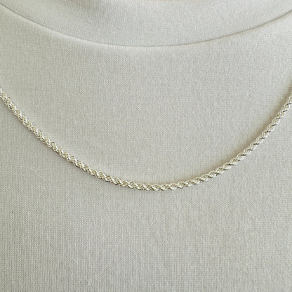 925 Sterling Silver Mens 2.5mm Twisted Rope Chain