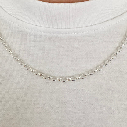 925 Sterling Silver 3.5mm Oval Belcher Chain