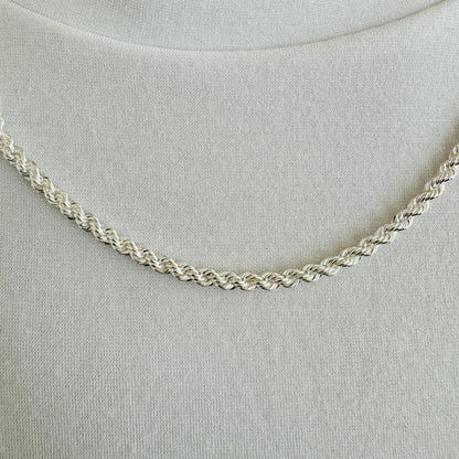 925 Sterling Silver Mens 3.5mm Twisted Rope Chain
