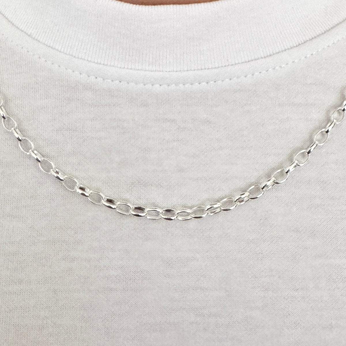 925 Sterling Silver 4mm Oval Belcher Chain