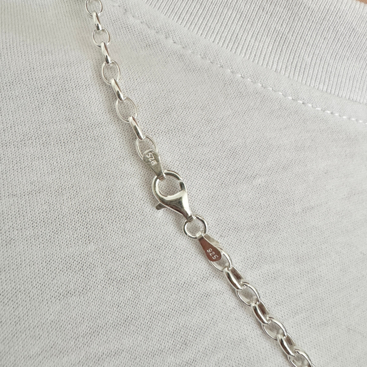 925 Sterling Silver 4mm Oval Belcher Chain