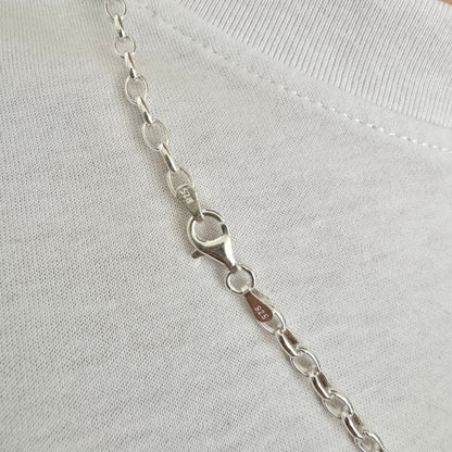 925 Sterling Silver 4mm Oval Belcher Chain