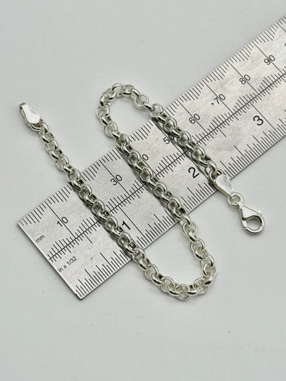 925 Sterling Silver 4mm Round Belcher Bracelet 8 Inch