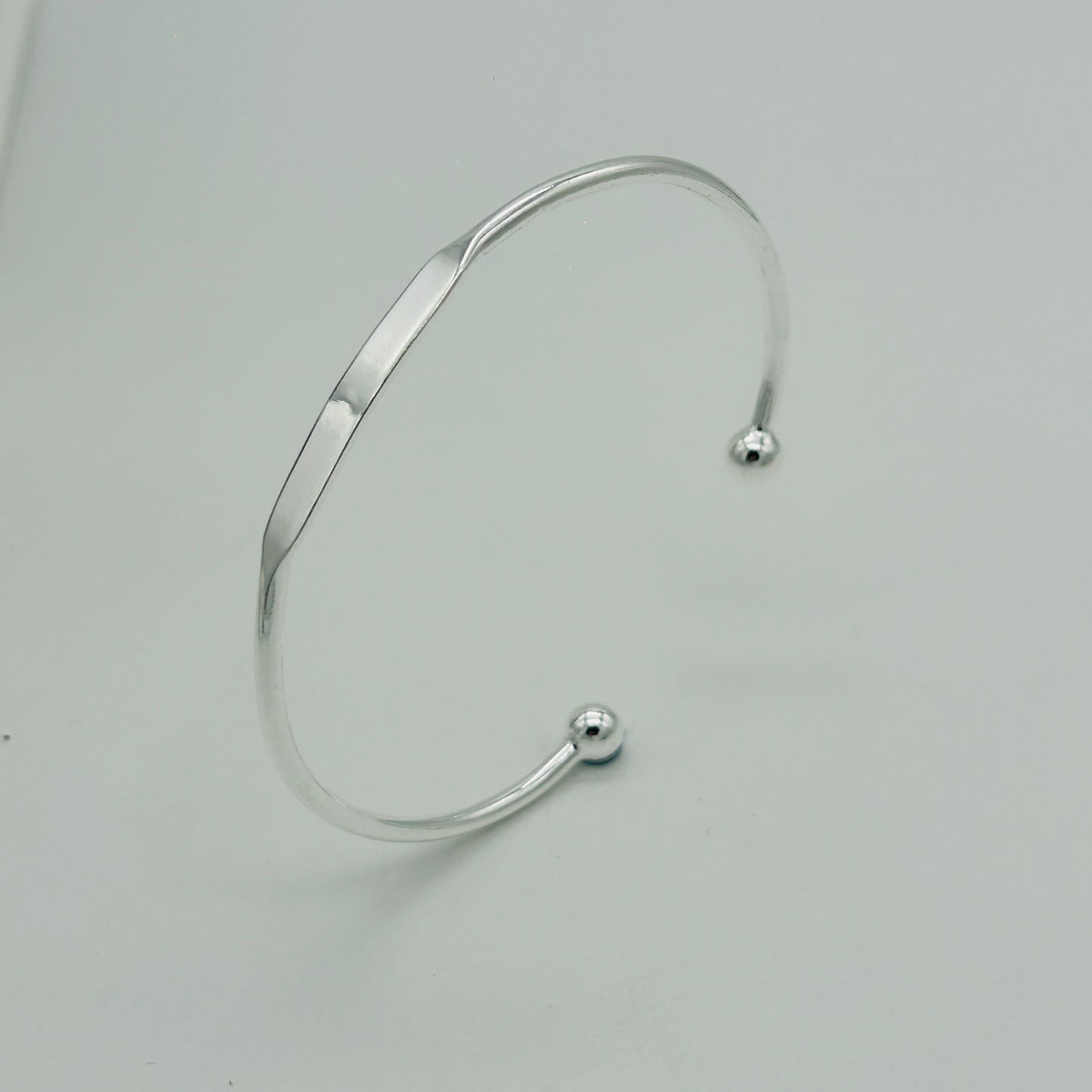 925 Sterling Silver Unisex Identity Torque Bangle
