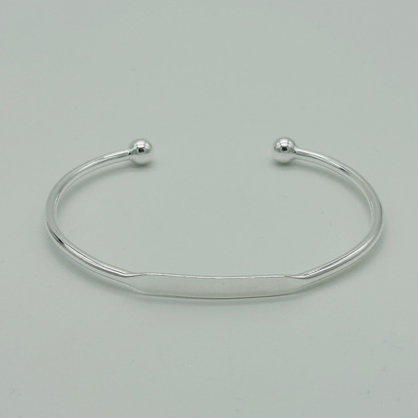 925 Sterling Silver Unisex Identity Torque Bangle