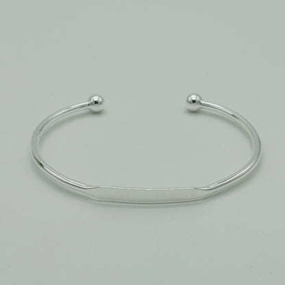 925 Sterling Silver Unisex Identity Torque Bangle